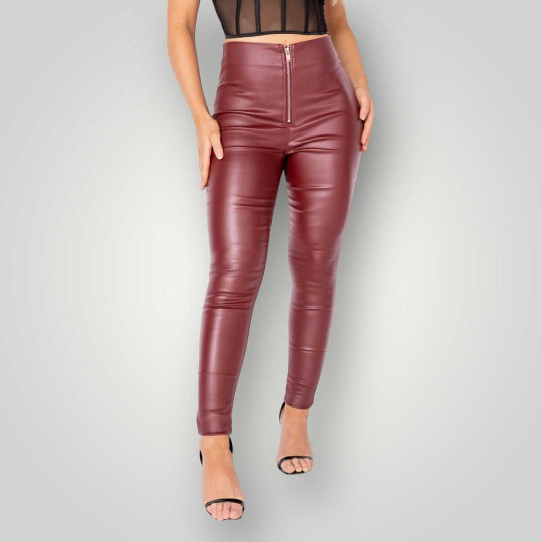 Fitted Burgundy Pants