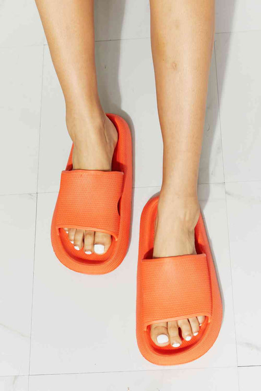 Orange Open Toe Slides