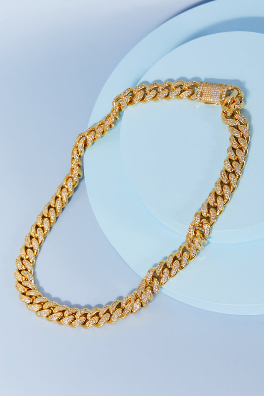 Curb Chain Zircon Necklace