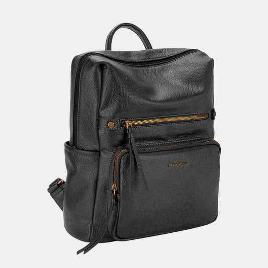 David Jones Leather Backpack Bag