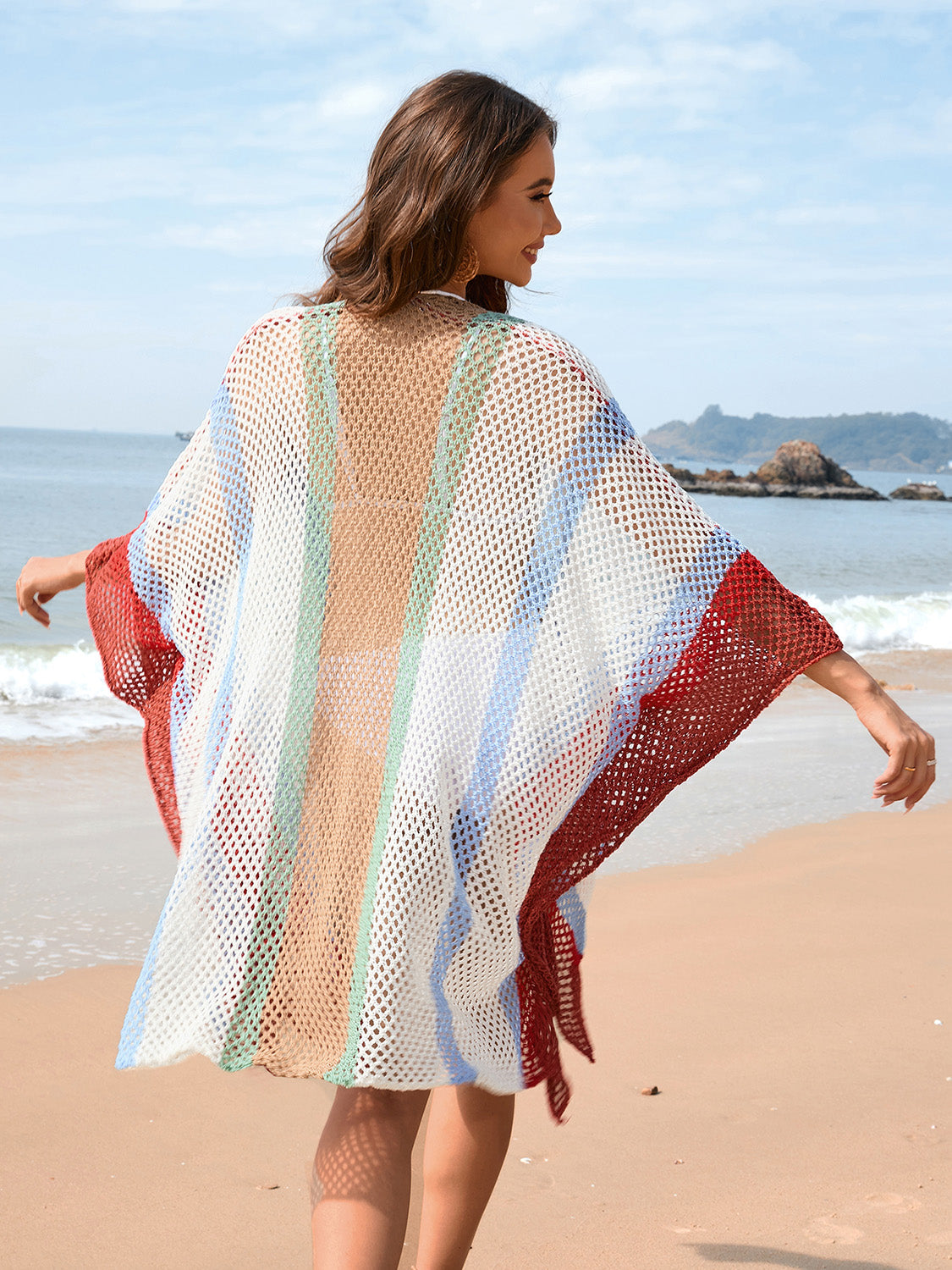 Color Block Plunge Cover Up