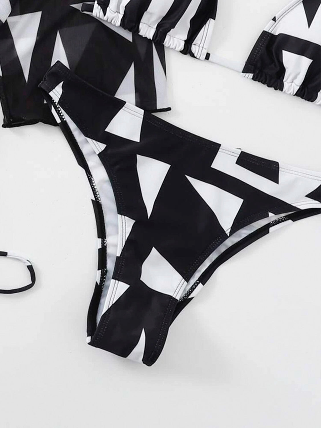 Print Halter Neck Bikini and Cover Up Swim Set