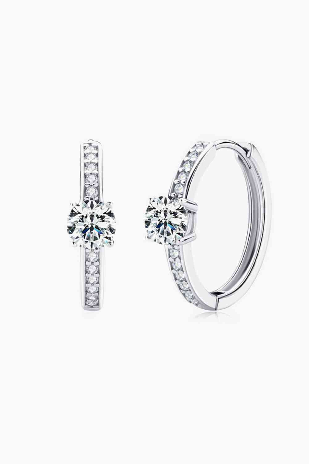 Carry Your Love 1 Carat Moissanite Platinum Plated Earrings