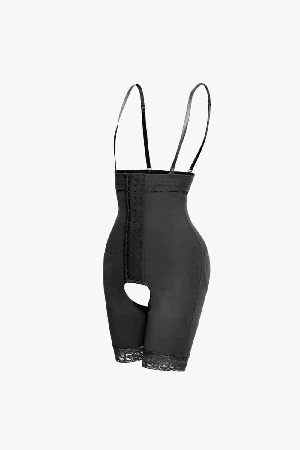 Full Size Hook and Eye Lace Trim Shaping Bodysuit