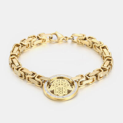 Zircon 18K Gold Plated Chain Bracelet