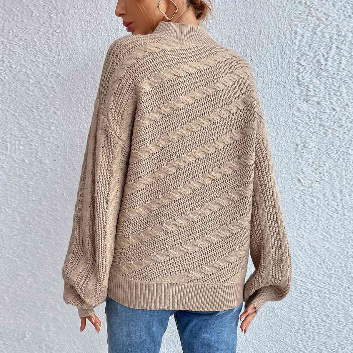 Knit Mock Neck  Long Sleeve Sweater