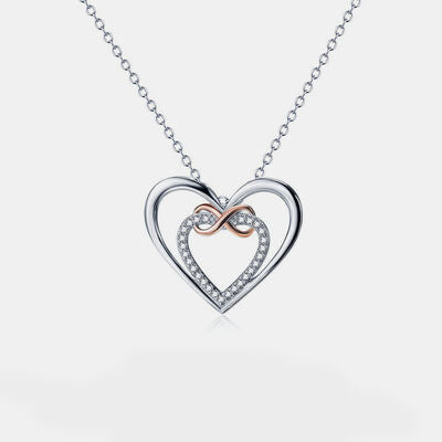 Heart Shape Zircon Sterling Silver Necklace