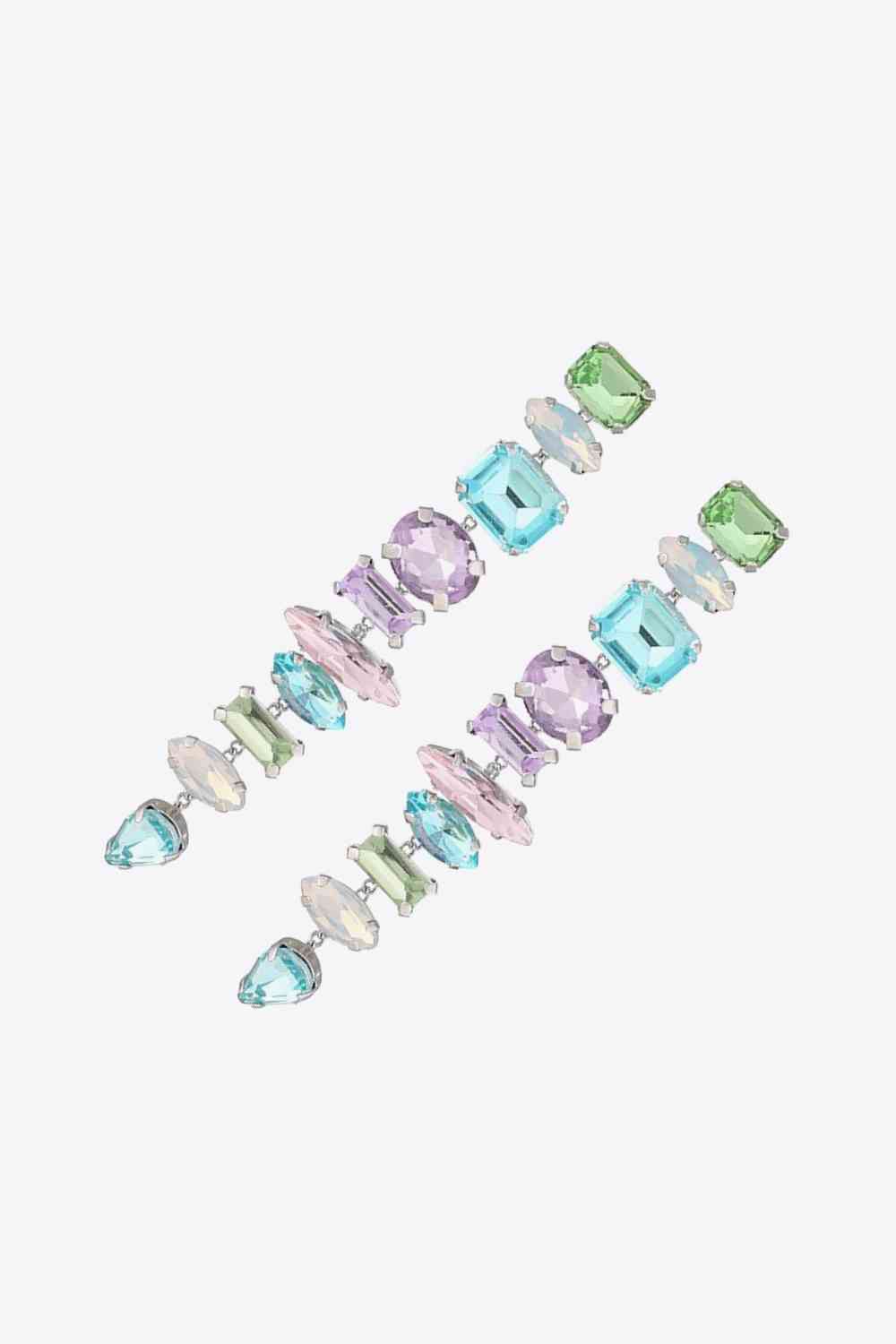 Multicolor Glass Stone Dangle Earrings