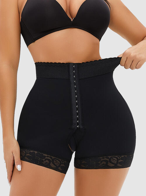 Full Size Lace Detail Hook Shaping Shorts