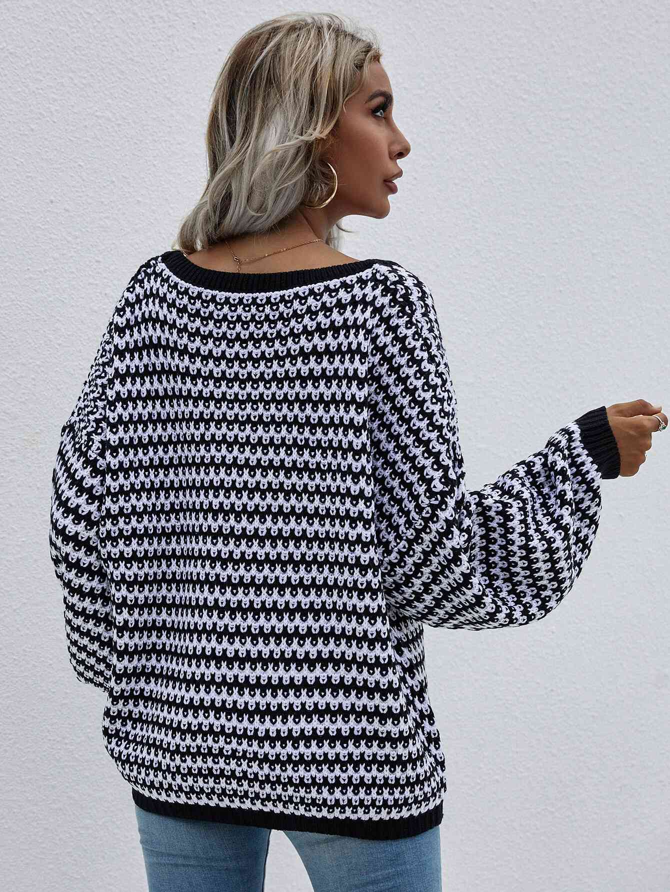 Stripe Drop Shoulder Sweater