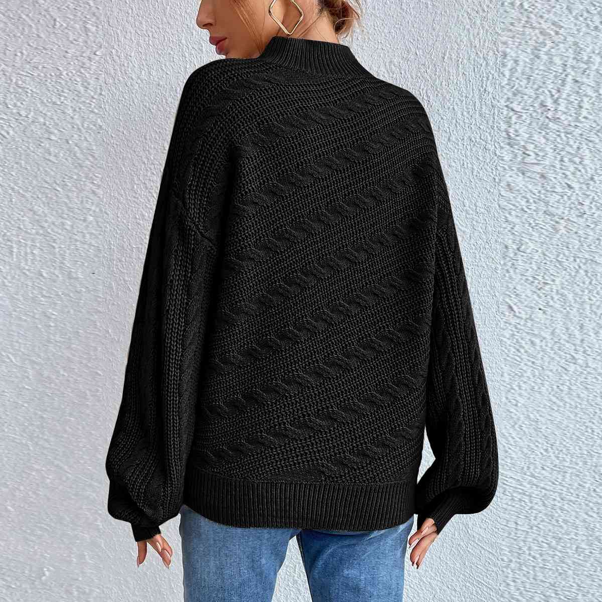 Knit Mock Neck  Long Sleeve Sweater