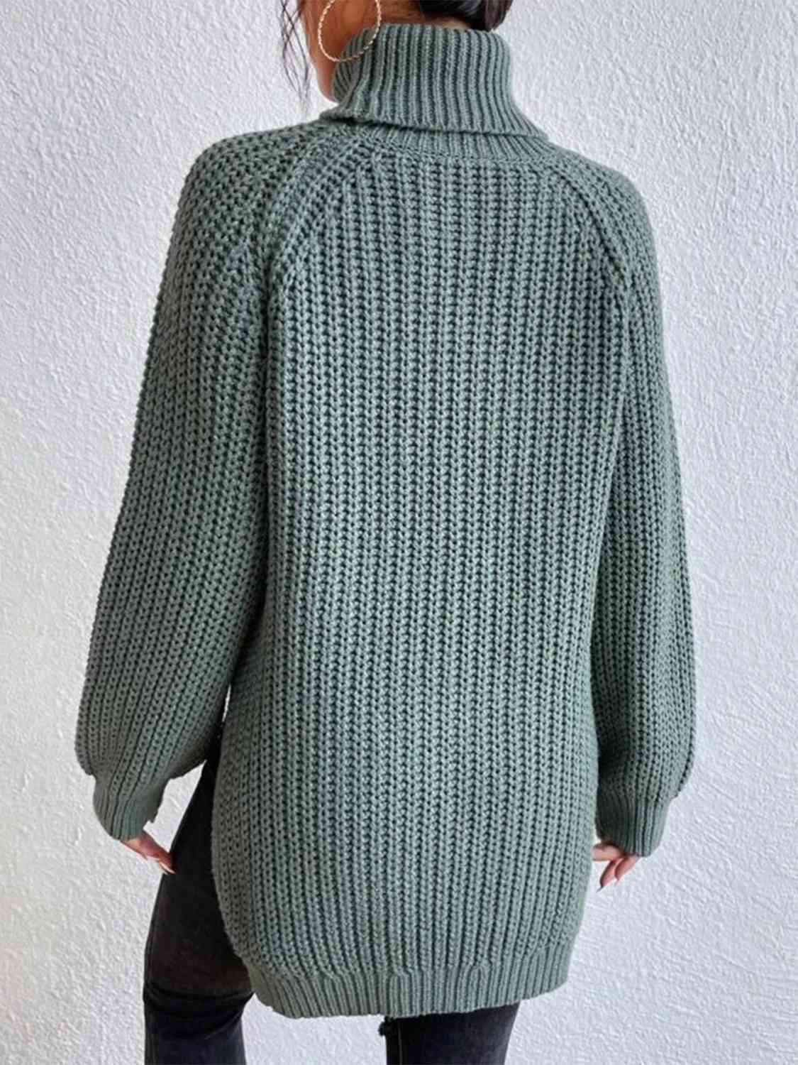Turtleneck Rib Knit Sweater