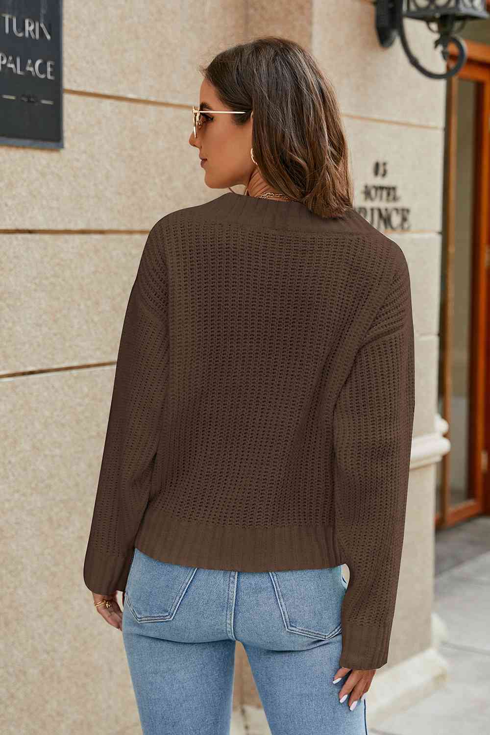 Surplice Long Sleeve Sweater
