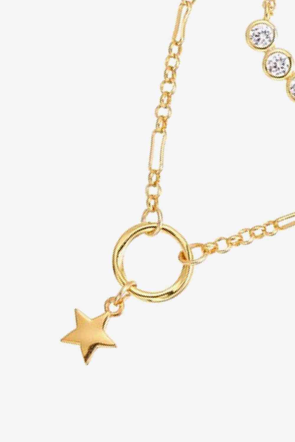 Star 18K Gold Plated Zircon Pendant Necklace