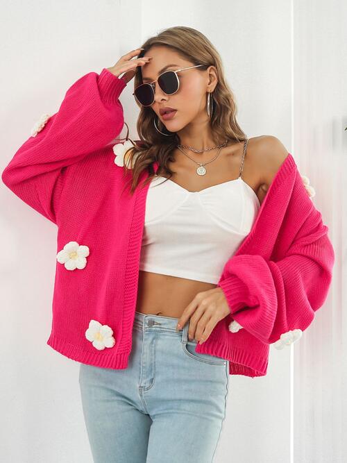 Floral Open Front Cardigan