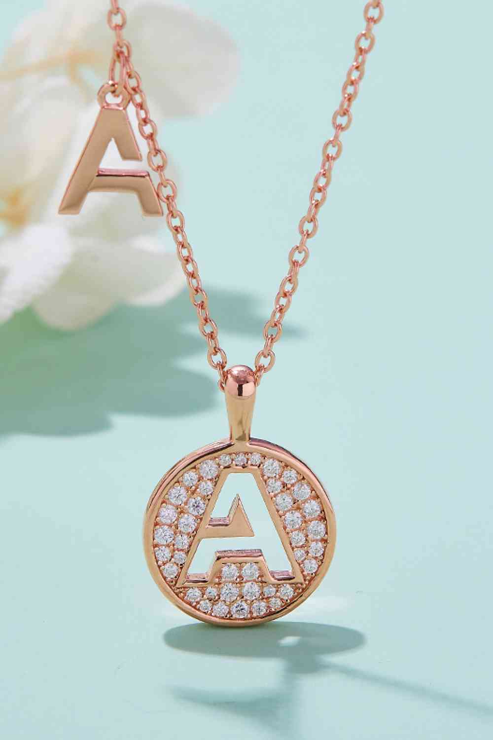 A to J Moissanite Pendant Necklace