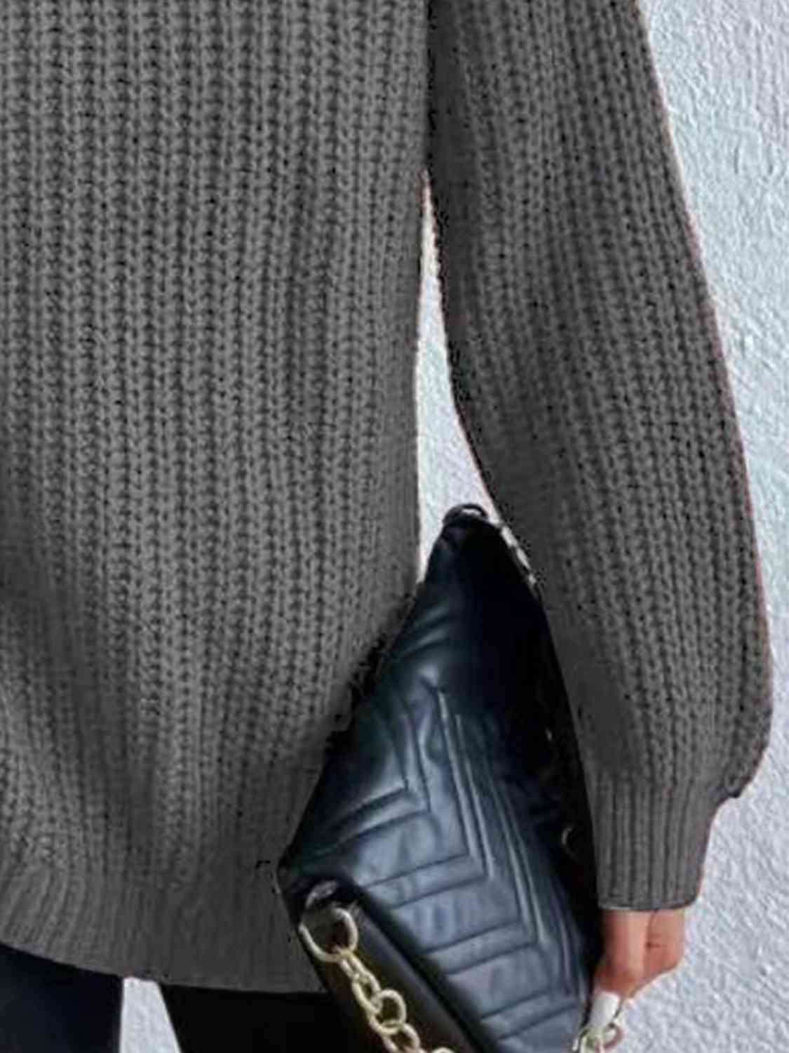 Turtleneck Rib Knit Sweater