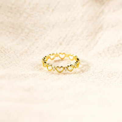 Heart Shape 18K Gold Plated Ring