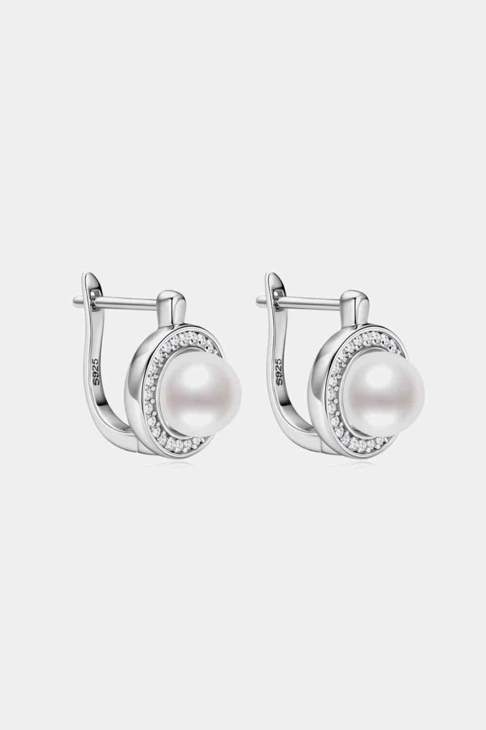 Pearl Moissanite Earrings